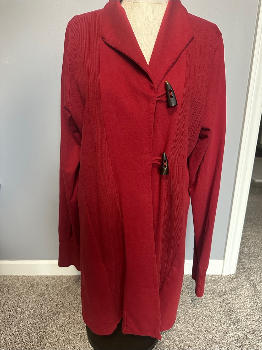 Lucky brand maroon long cardigan XL